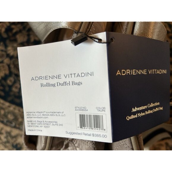 ADRIENNE VITTADINI ROLLING DUFFLEL Bag Color “Taupe” NWT Msrp $385 - Picture 2 of 13